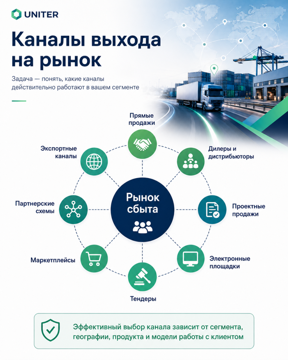 Каналы выхода на рынок Каналы выхода на рынок